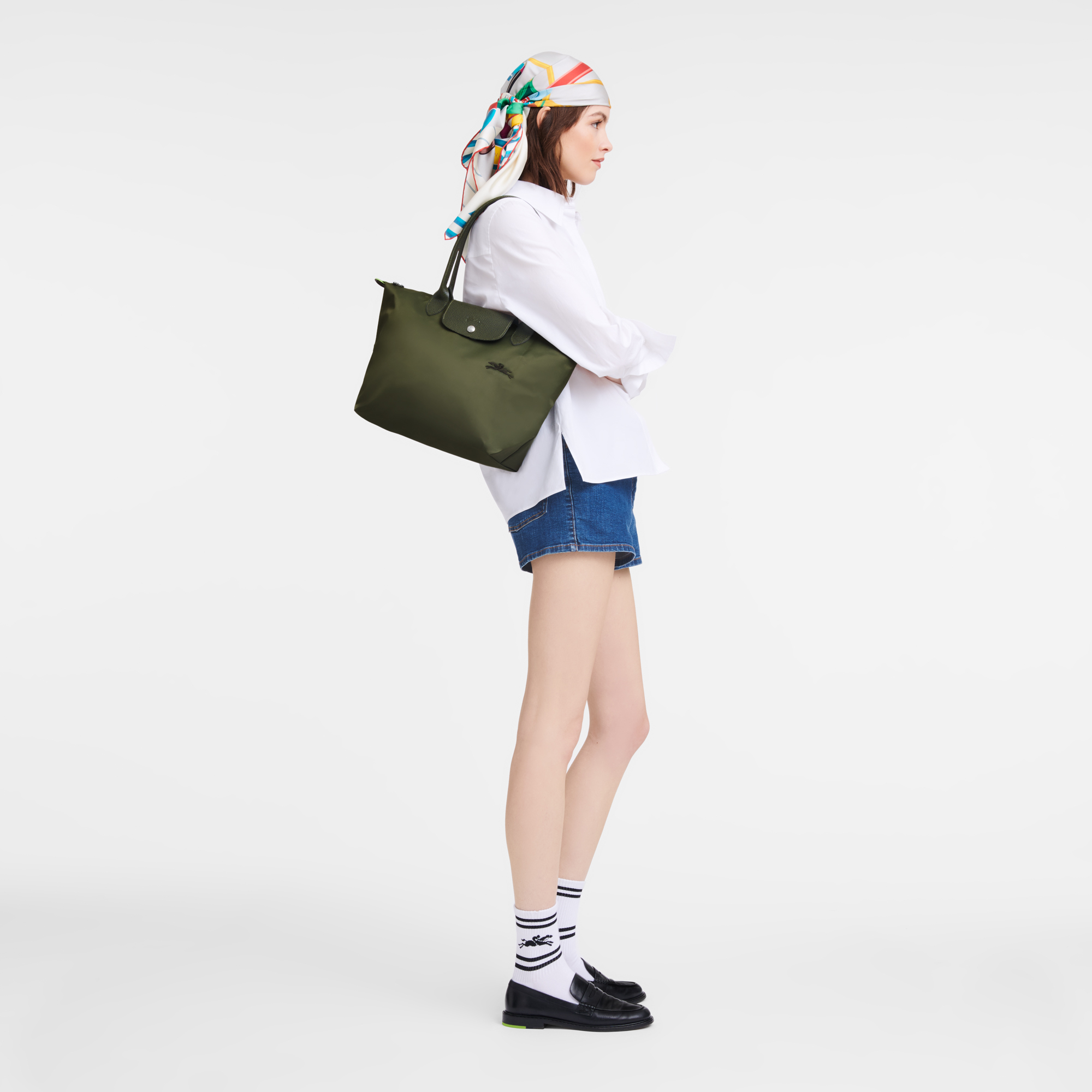 Tote bag M, Forest - View 2 of 
        6 - zoom in Le Pliage Green Tote bag M, Forest