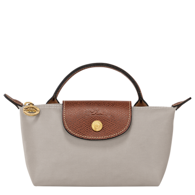 Le Pliage Original Pouch with handle , Pebble - Recycled canvas