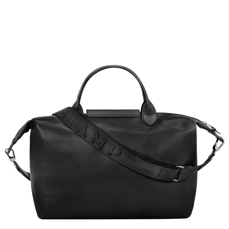 Longchamp le pliage cuir black sales