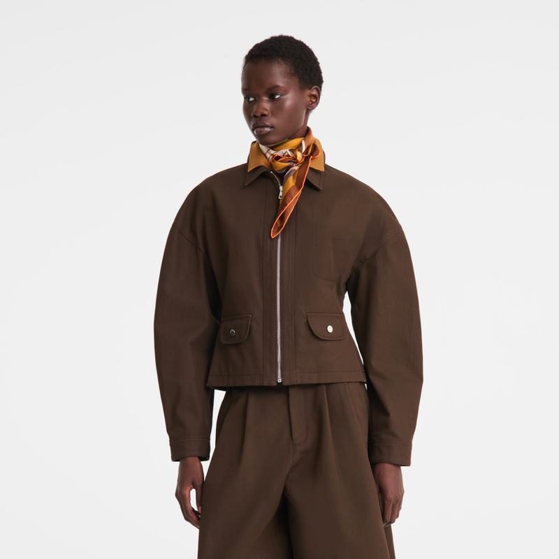Jacket , Mocha - Double-face gabardine  - View 3 of  5
