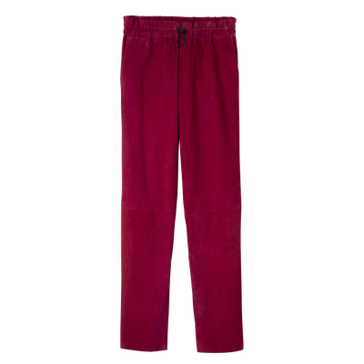 null Leather straight pants, Beetroot
