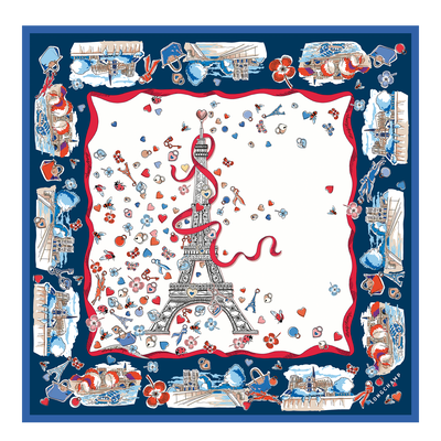 Tour Enchant&eacute;e Silk scarf 50 , Ecru - Silk