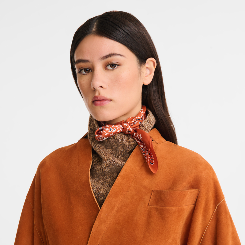 French Bandana Silk scarf 50 , Brick - OTHER  - View 2 of  2