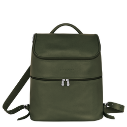 Le Foulonné Backpack , Khaki - Leather