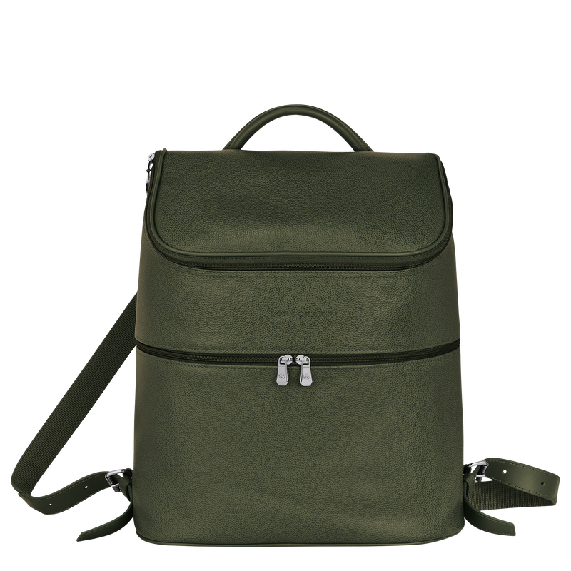 Le Foulonné Backpack , Khaki - Leather  - View 1 of  3