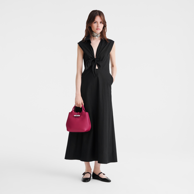 Le Roseau S Handbag , Beetroot - Leather