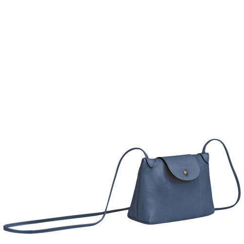 Longchamp Le Pliage Cuir Crossbody Bag in Blue