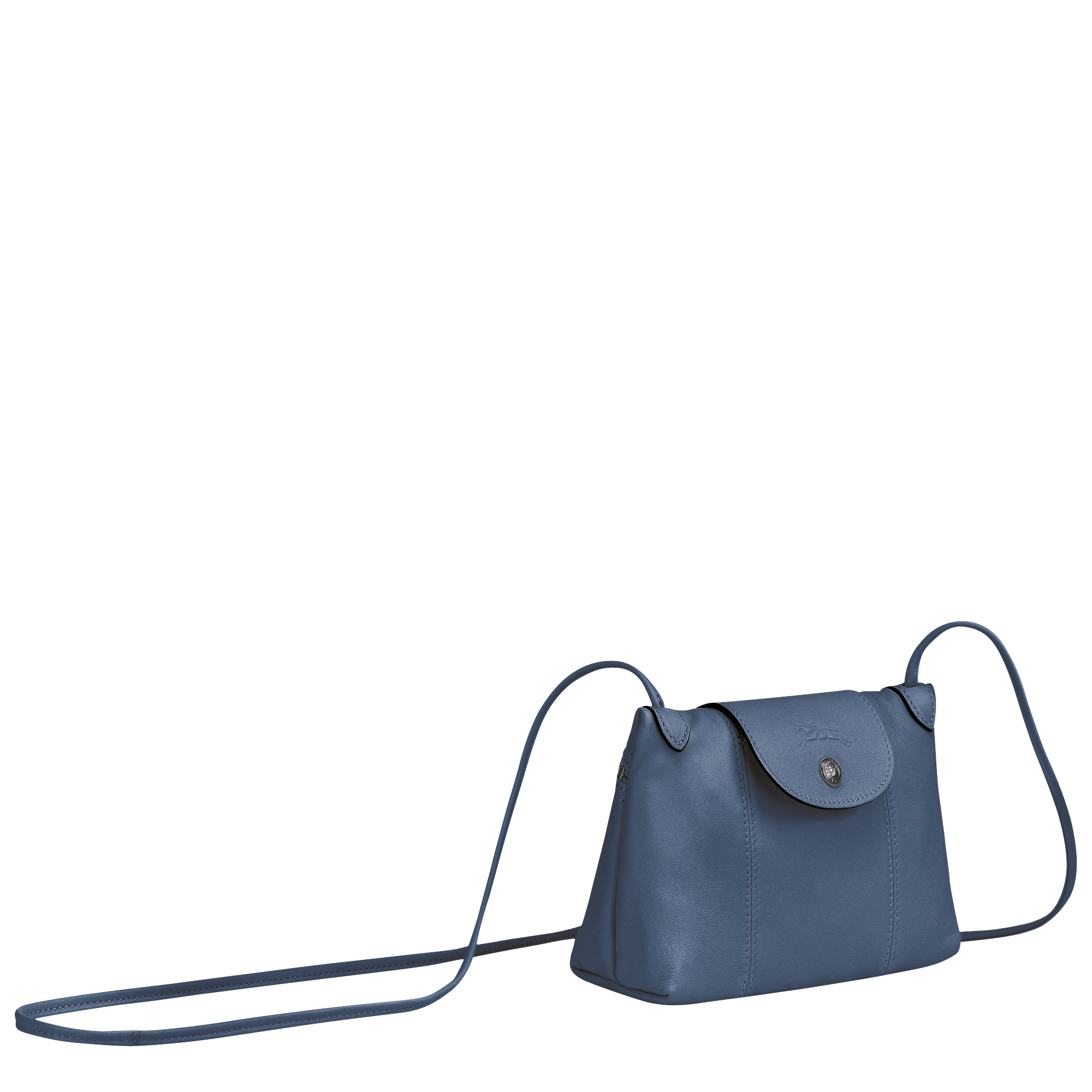 Le Pliage Cuir Crossbody bag Pilot Blue - Leather (L1061757729