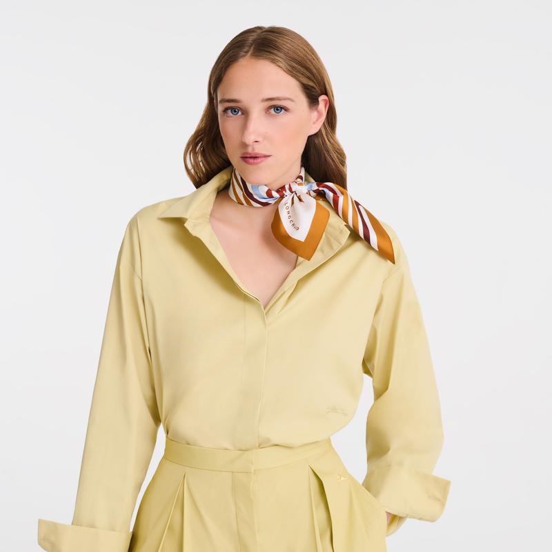 Rubans Longchamp Silk scarf 50 , Amber - Silk  - View 2 of  2