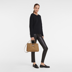 Roseau M Handbag , Natural - Leather