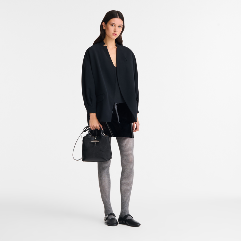 Le Roseau S Handbag , Black - Leather  - View 2 of  7
