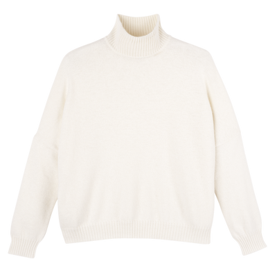 High neck sweater , Ivory - Knit