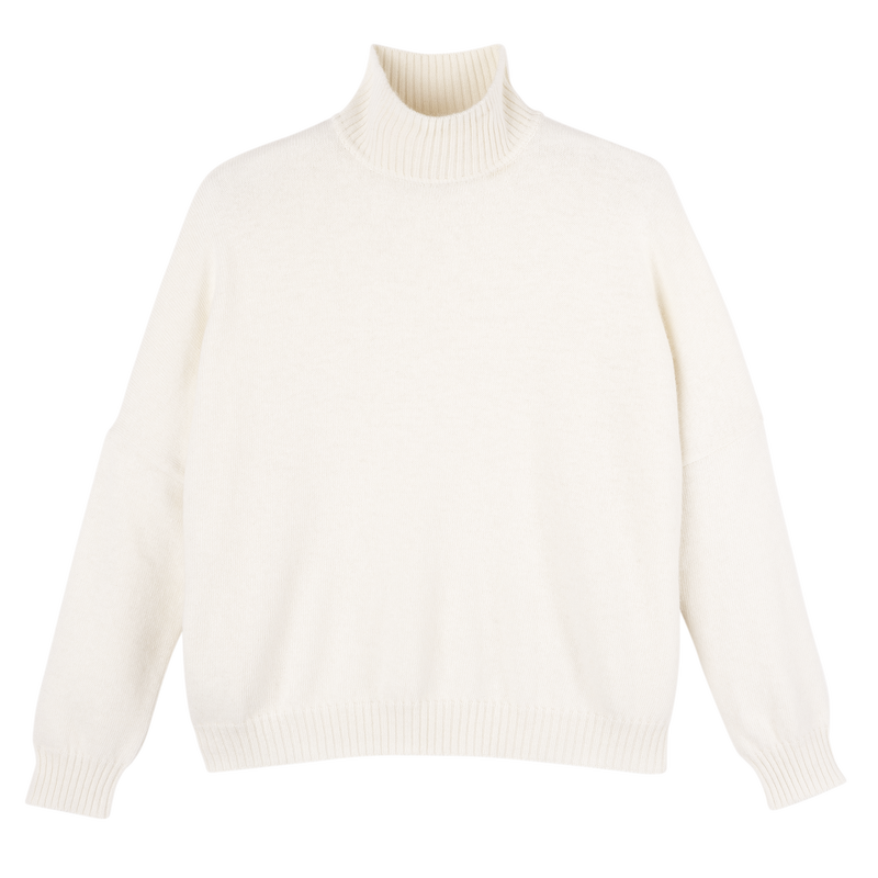 High neck sweater , Ivory - Knit  - View 1 of  5