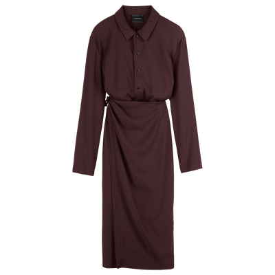 Dress , Burgundy - Crepe