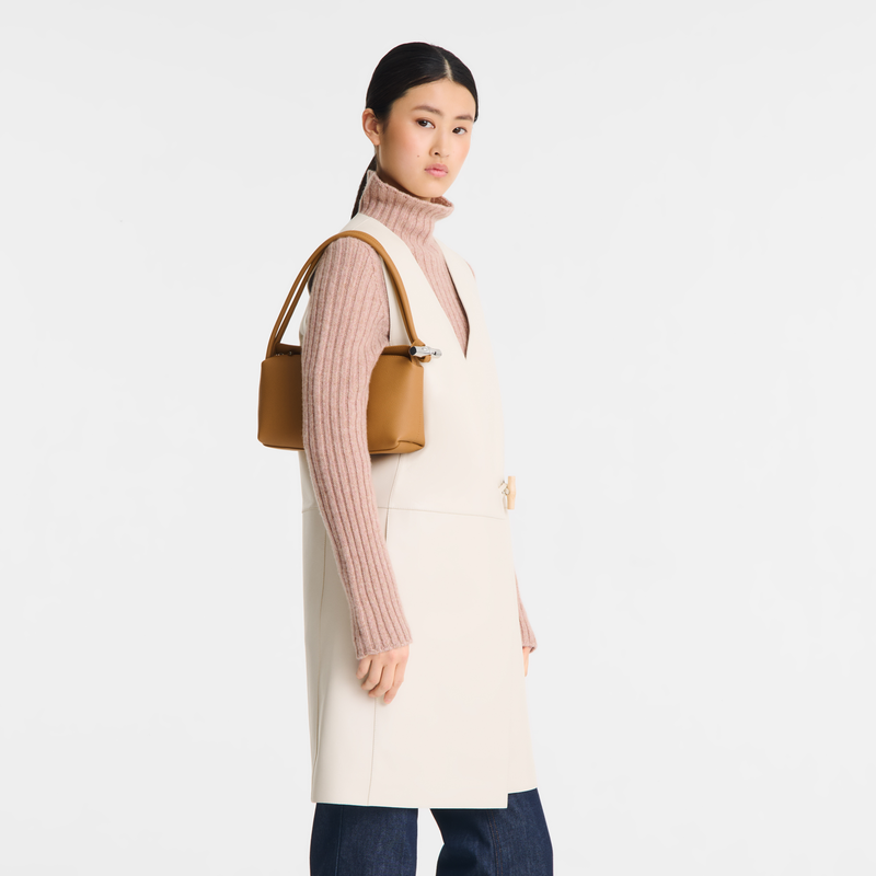Le Roseau M Shoulder bag , Walnut - Leather  - View 2 of  6