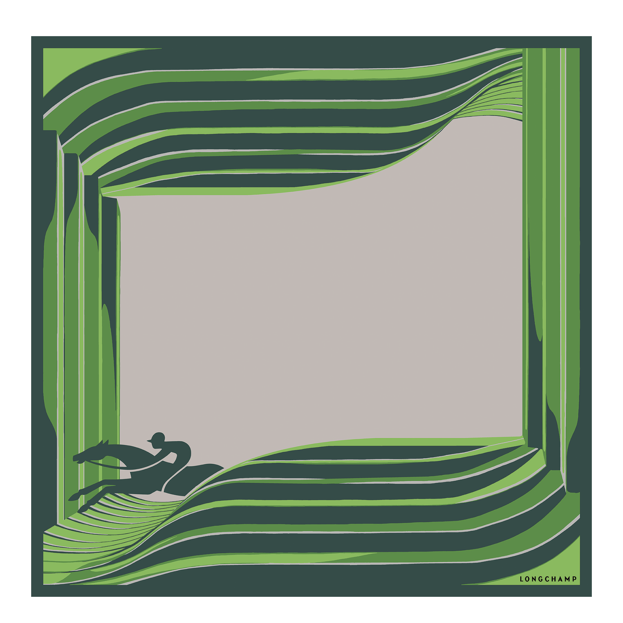 La Maison Unique Silk scarf 70, Heritage Green