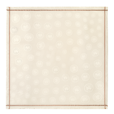 La M&eacute;daille Longchamp Shawl , Ivory - Cotton blend