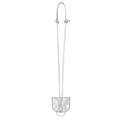 Le Roseau Key ring , Silver - Leather