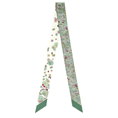 Frise Fleurie Headband , Green - Silk