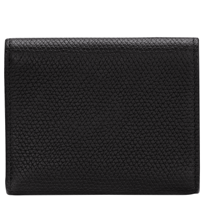 Le Roseau Compact wallet , Black - Leather