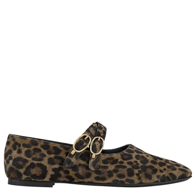 Le Foulonné Ballerinas , Khaki - Leather