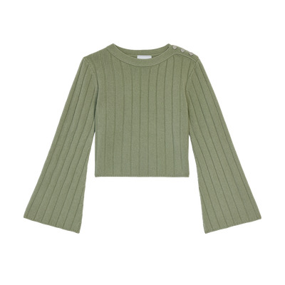 Sweater , Almond Green - Knit