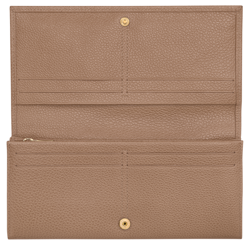 Le Foulonné Long continental wallet , Biscuit - Leather  - View 3 of  3
