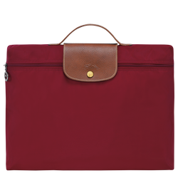 Le Pliage Original S Briefcase , Red - Recycled canvas