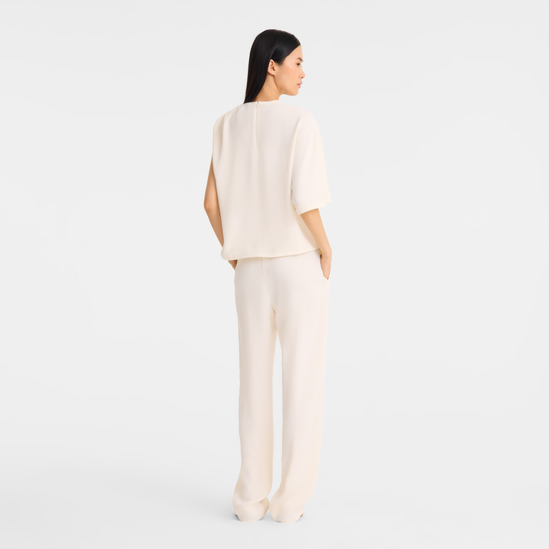 Top , Ecru - Fluid crepe  - View 4 of  4