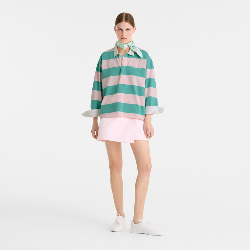 Polo shirt , Ballerina/Mint - Striped jersey  - View 2 of  4