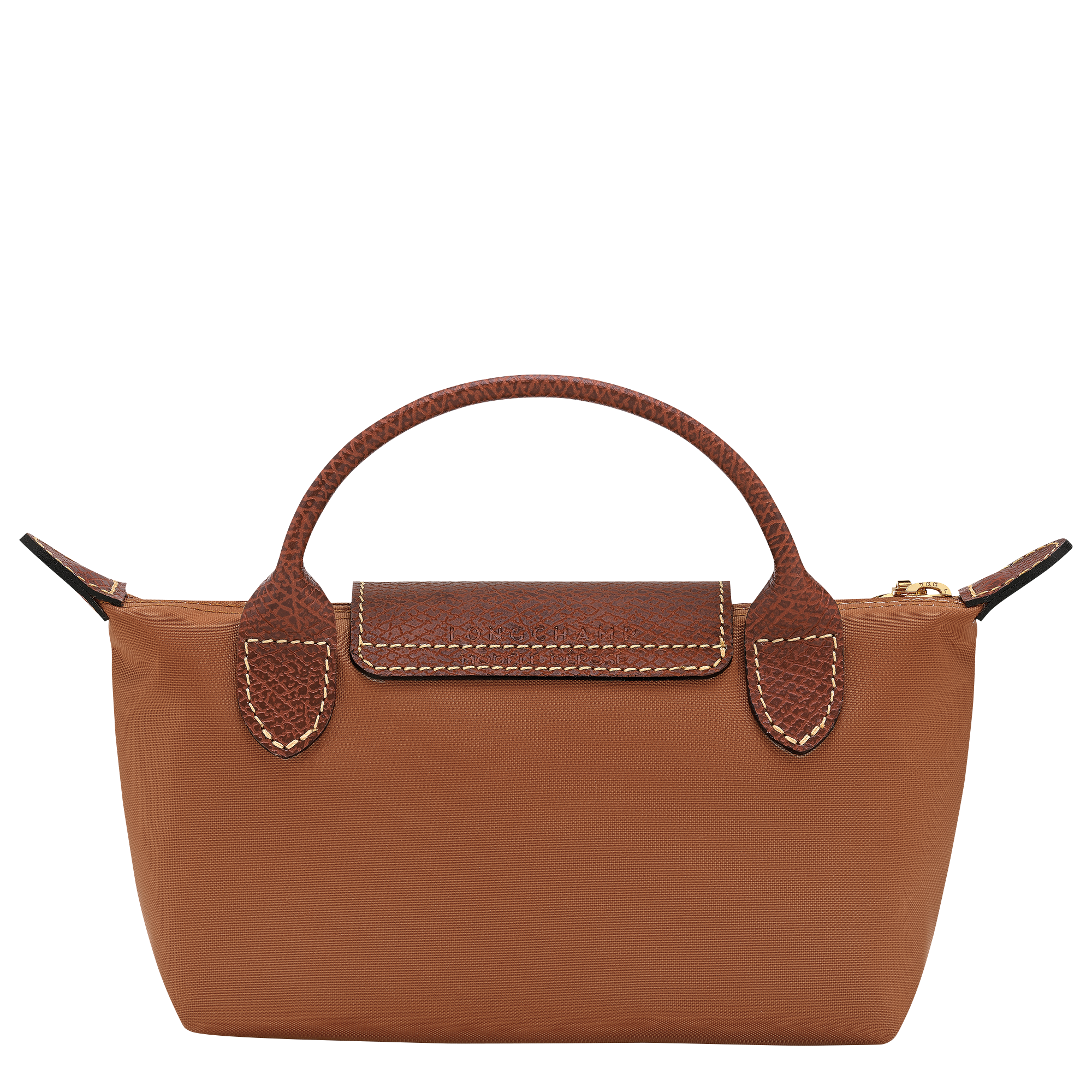Le Pliage Original Pouch with handle, Cognac