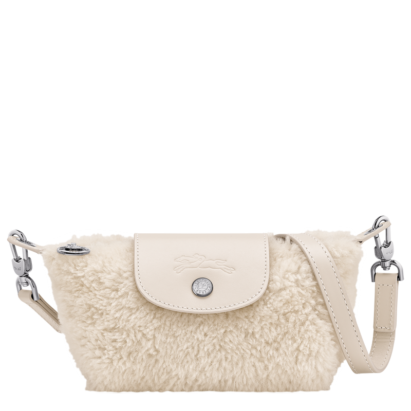 Le Pliage Xtra XS Pouch , Ecru - Leather  - View 1 of  2