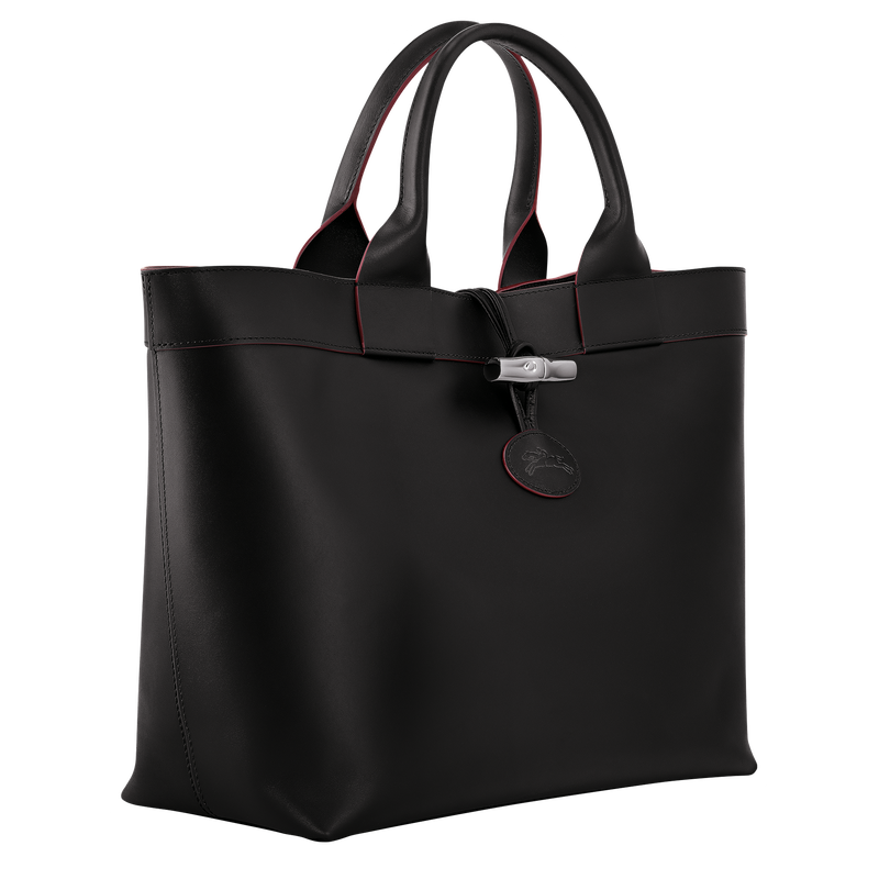 Le Roseau L Tote bag , Black - Leather  - View 3 of  6