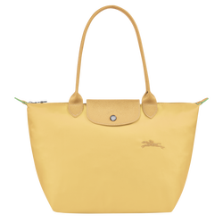 Le Pliage Green M Tote bag , Wheat - Recycled canvas