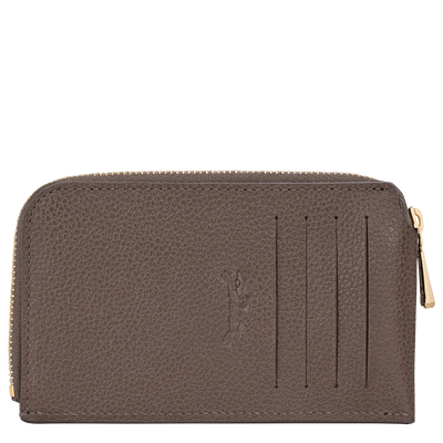 Le Foulonn&eacute; Card holder , Taupe - Leather