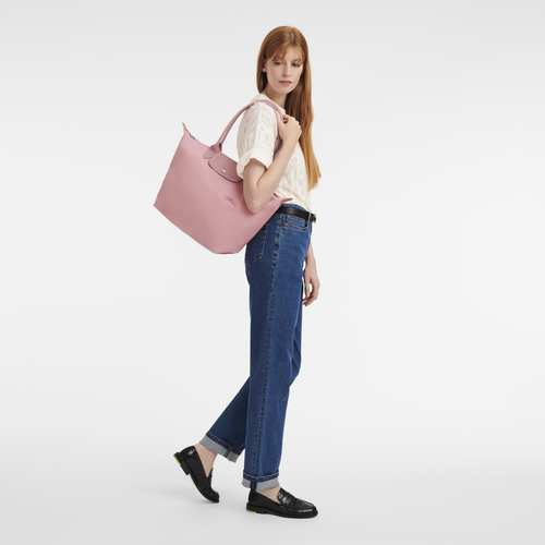 Le Pliage Green L Tote bag Petal Pink Recycled canvas Longchamp TH