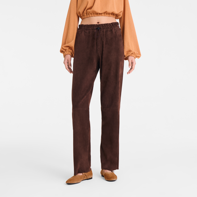 null Leather straight pants, Mocha
