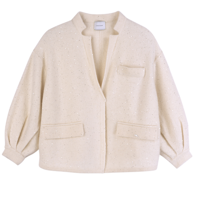 Kimono jacket , Ivory - Knit