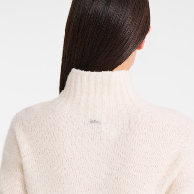 null High neck sweater, Ivory