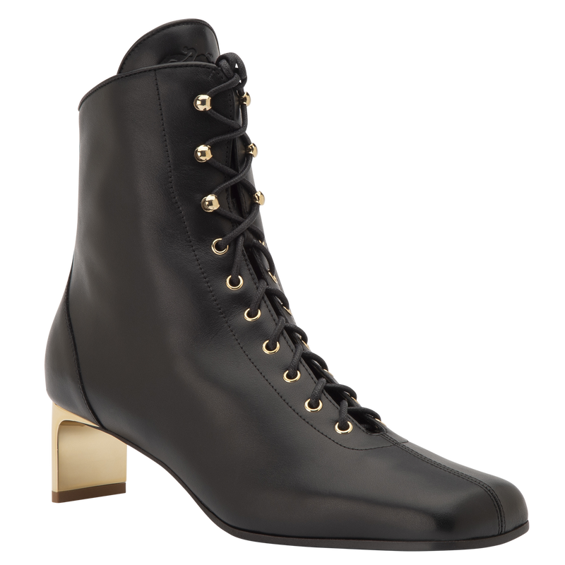 La Patineuse High heel low boots , Black - Leather  - View 2 of  4