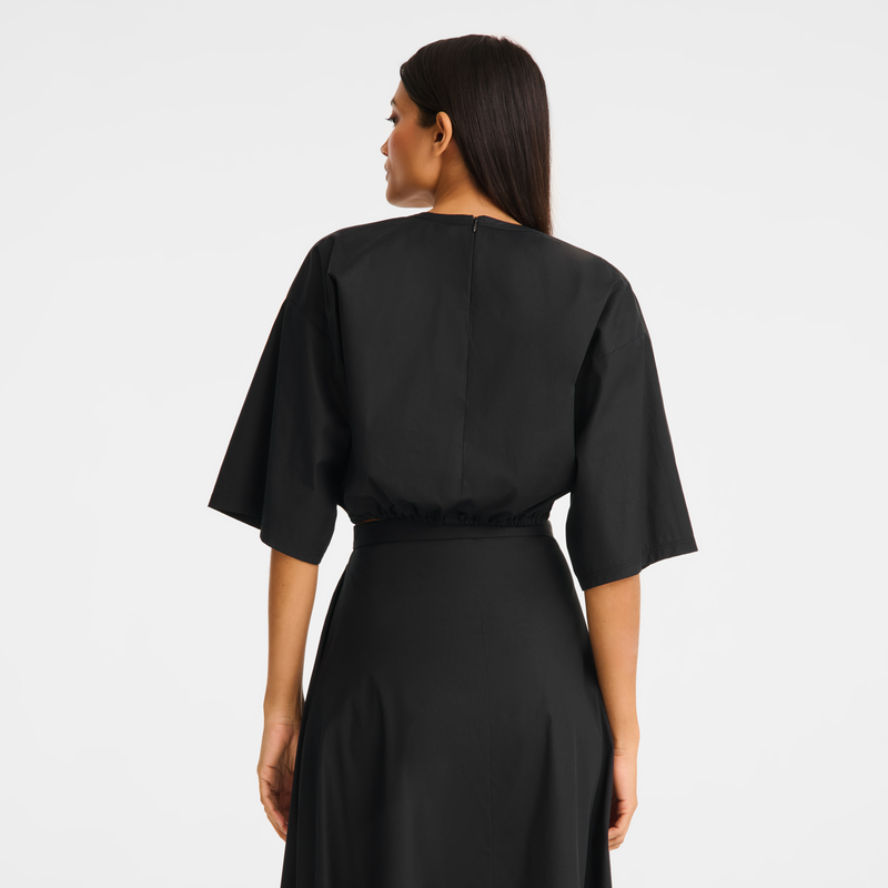 Top , Black - Cotton poplin  - View 4 of  4