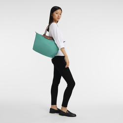 Le Pliage Original L Tote bag , Turquoise - Recycled canvas