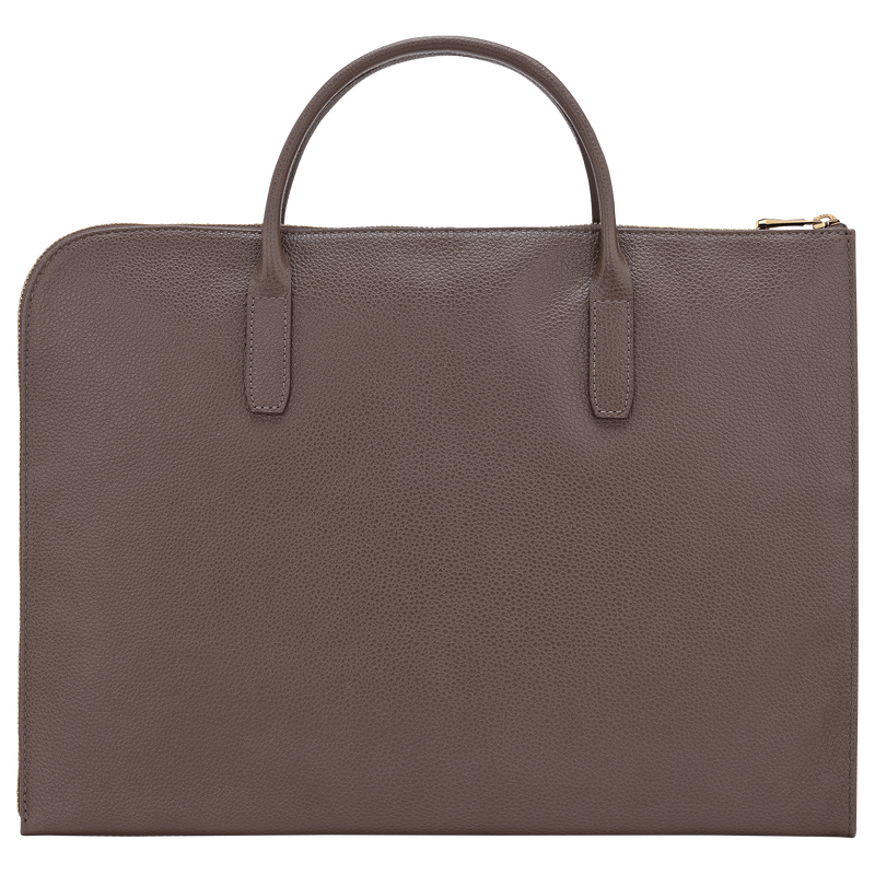 Le Foulonn&eacute; S Briefcase , Taupe - Leather  - View 4 of  5