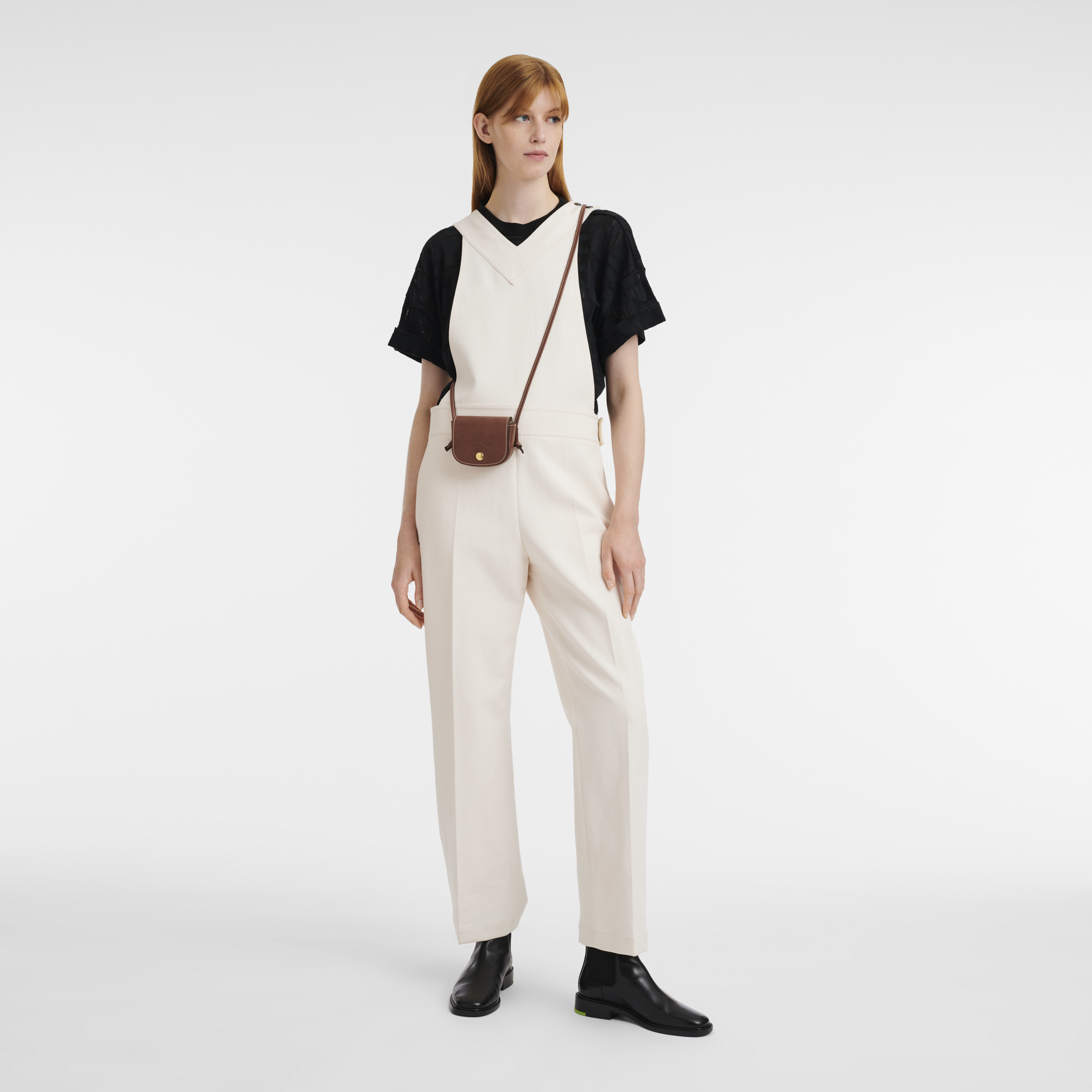 Coin purse with leather lace, Brown - View 2 of 
        4 - zoom in Épure Coin purse with leather lace, Brown