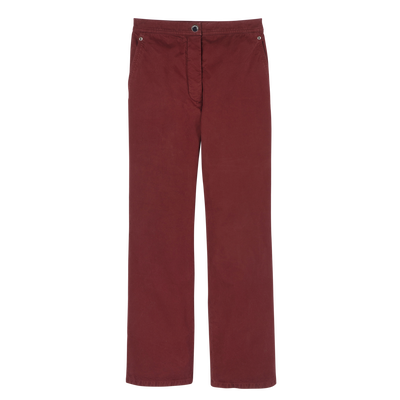 Trousers , Burgundy - Overdyed cotton