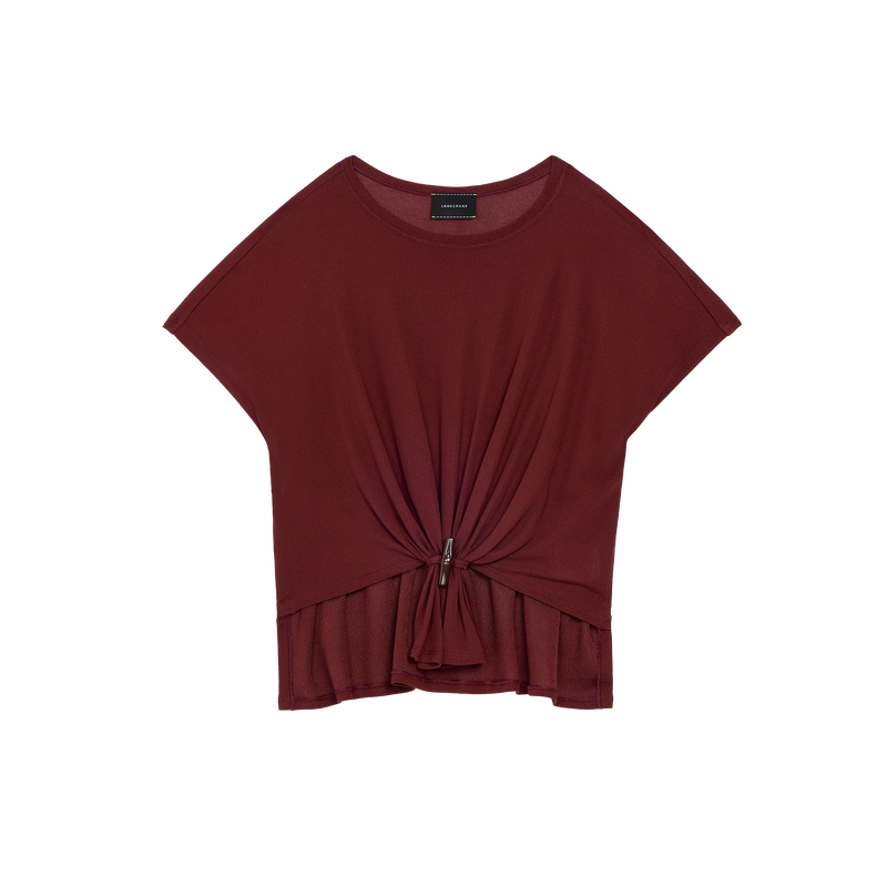 Top , Burgundy - Crepe jersey  - View 1 of  3
