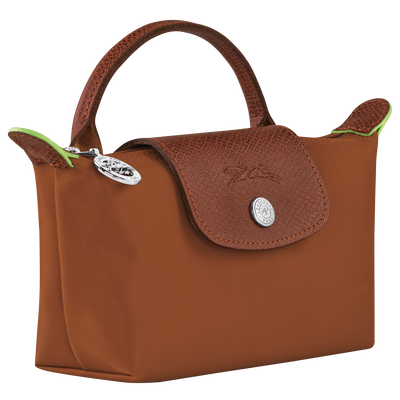 Le Pliage Green Pouch with handle, Cognac