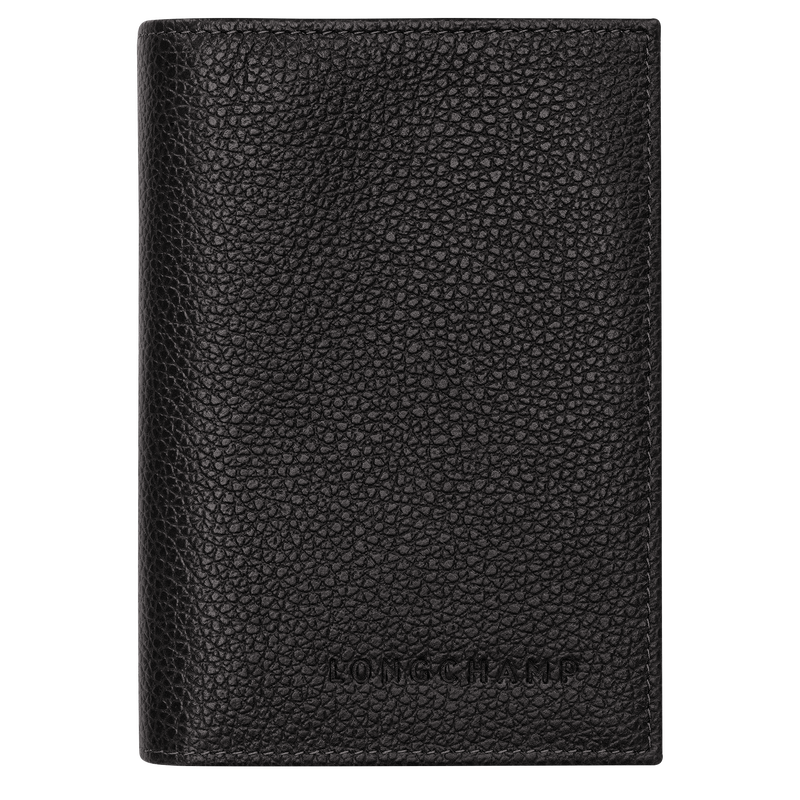 Le Foulonn&eacute; Passport cover , Black - Leather  - View 1 of  4