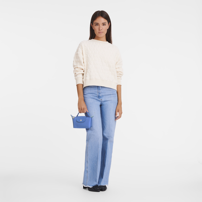 Le Pliage Green Pouch with handle, Cornflower