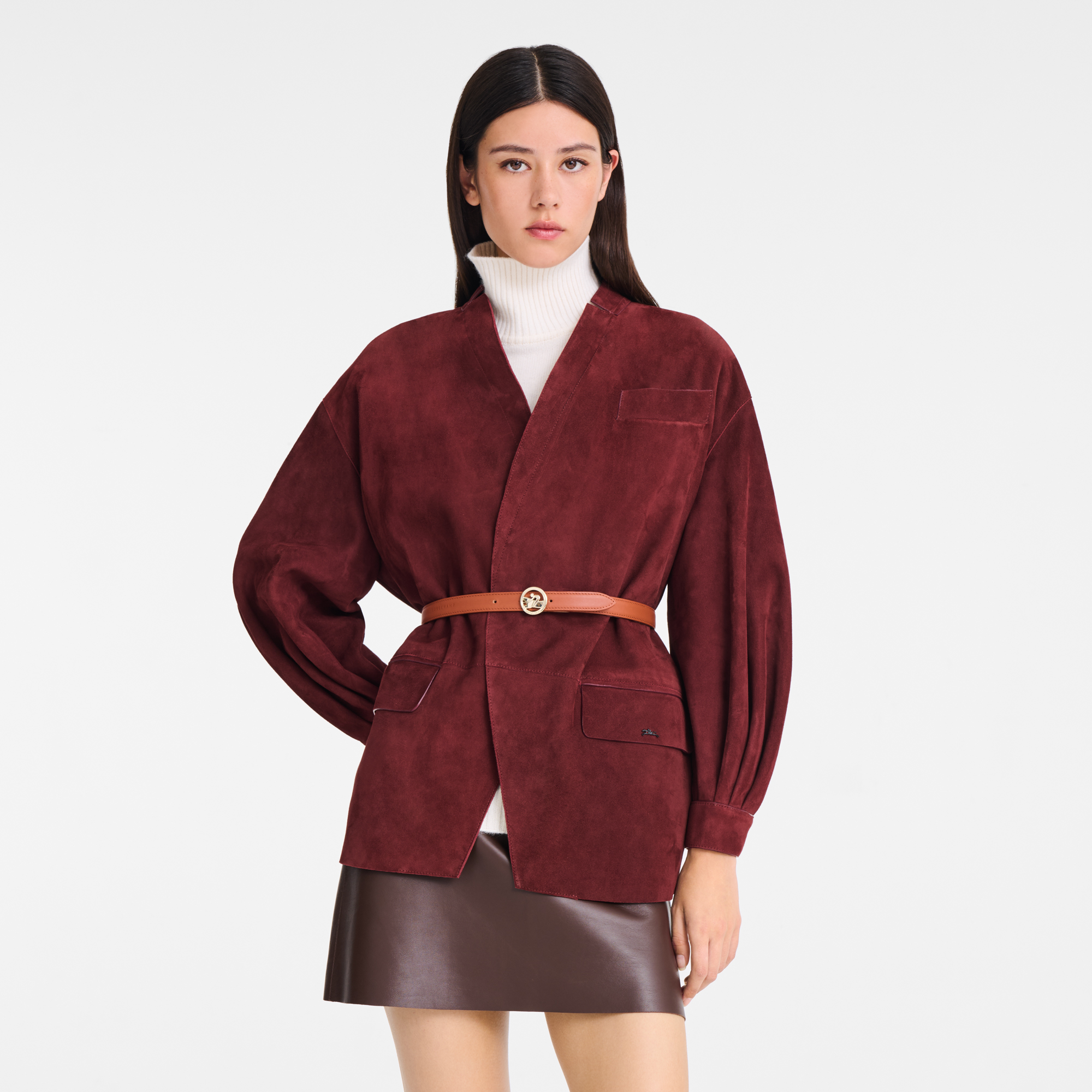 La M&eacute;daille Longchamp Ladies' belt, Cognac